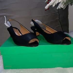 J. Renee Women's Jenvey Black Glitter Pumps - Size 7W